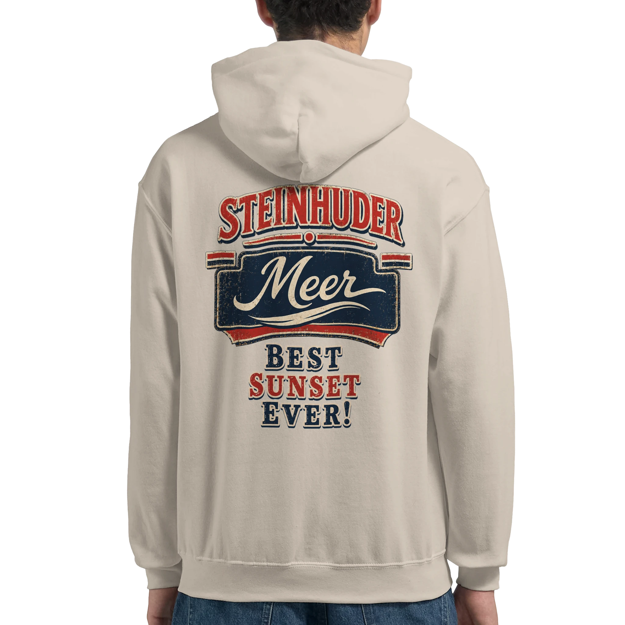 Hoodie in Weiß mit Motiv „Best Sunset ever!“