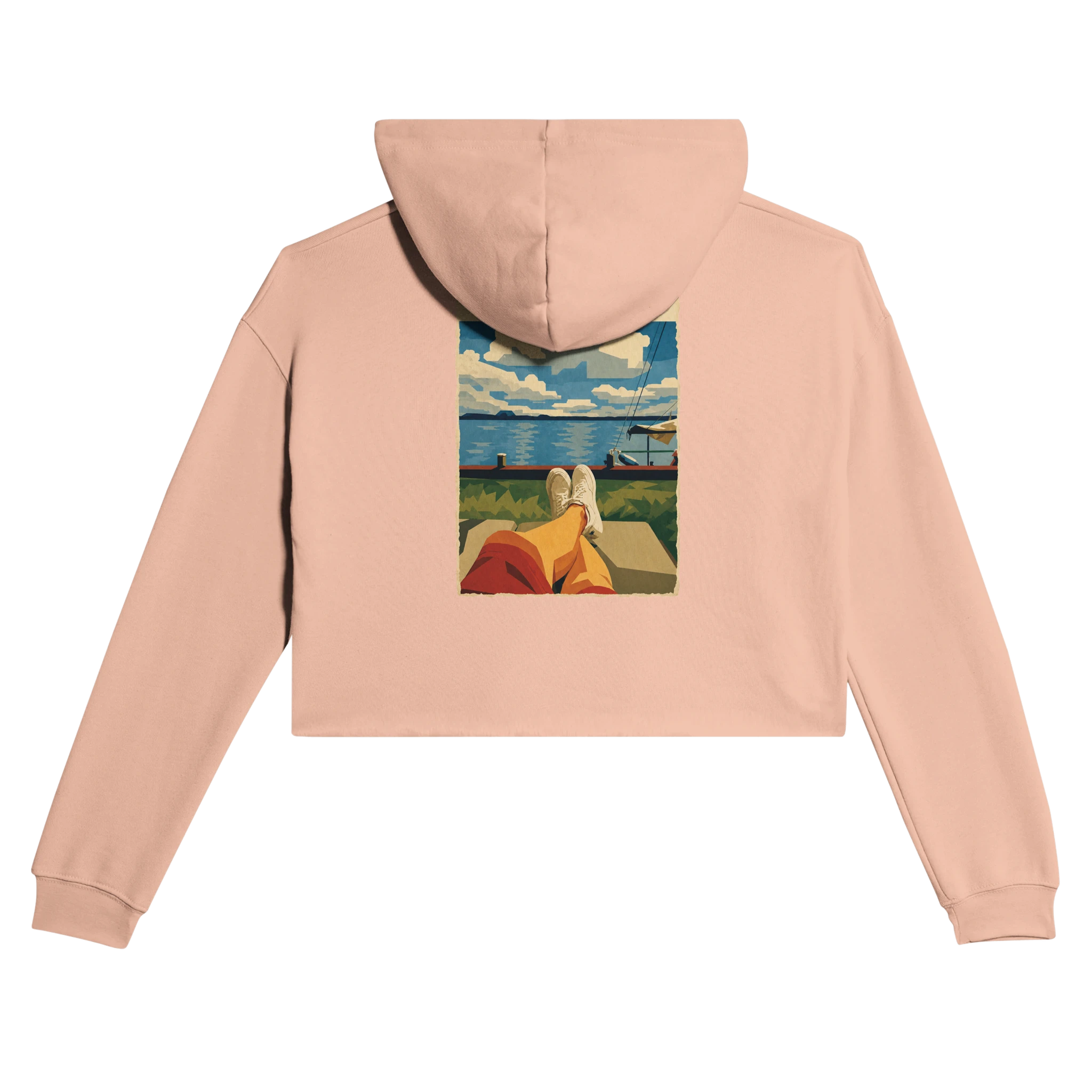 Damen-Hoodie in Pfirsich mit Motiv „Chillout“