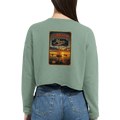 Damen-Pullover in Staubblau mit Motiv „White Night am Wilhelmstein mit Sonnenuntergang“