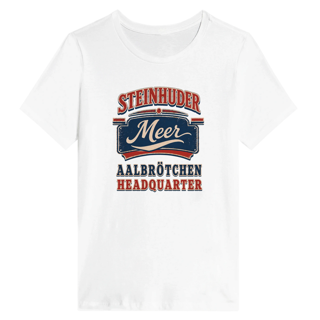 Damen-T-Shirt in Weiß mit Motiv „Aalbrötchen“