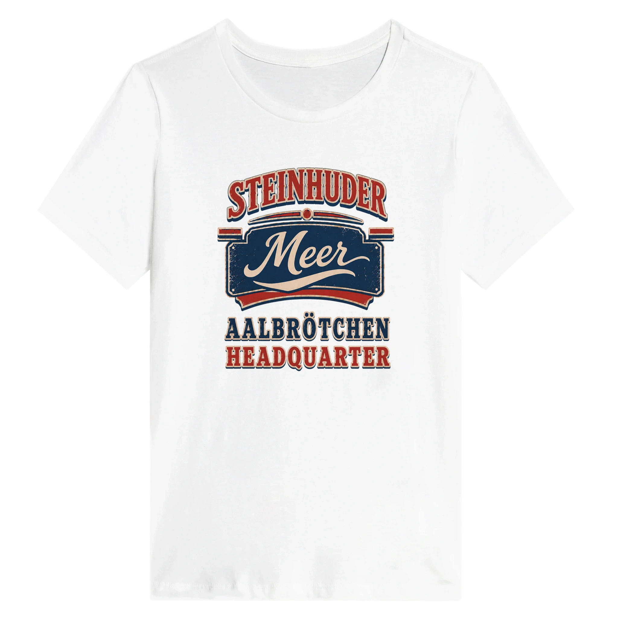 Damen-T-Shirt in Weiß mit Motiv „Aalbrötchen“