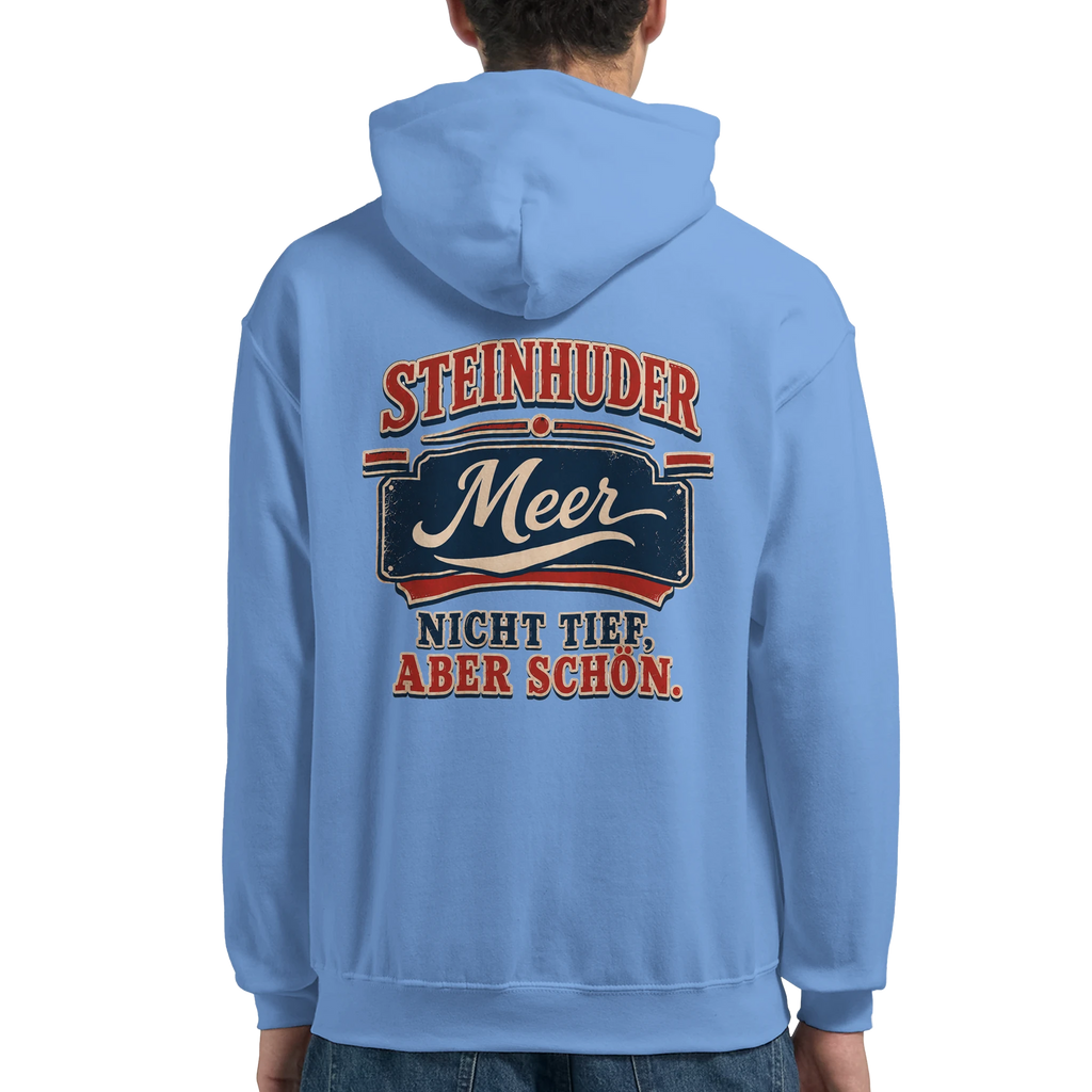 Hoodie in Weiß mit Motiv „Nicht tief, aber schön – HeimatLiebe“