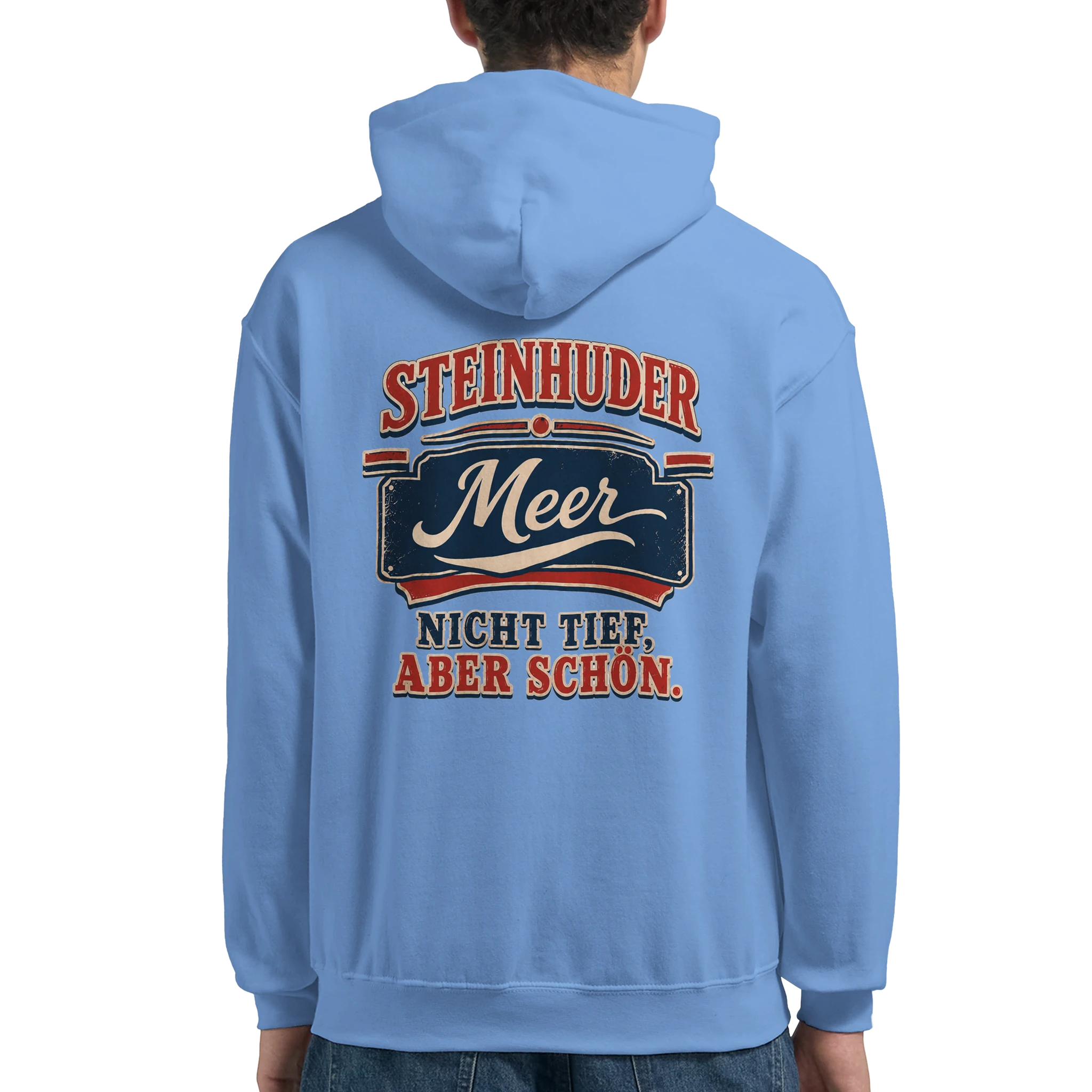 Hoodie in Weiß mit Motiv „Nicht tief, aber schön – HeimatLiebe“