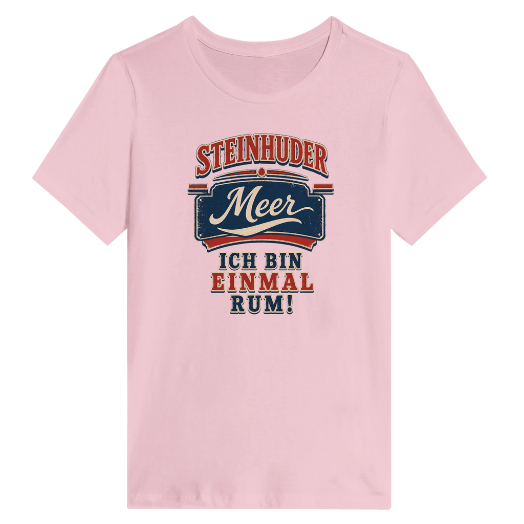 Damen-T-Shirt in Zitronengelb mit Motiv „Ich bin einmal rum“
