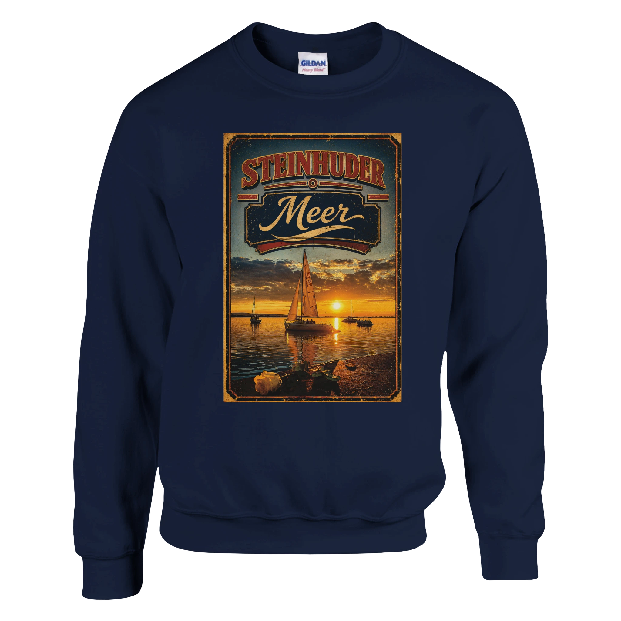Pullover in Weiß mit Motiv „White Night am Wilhelmstein mit Sunset“
