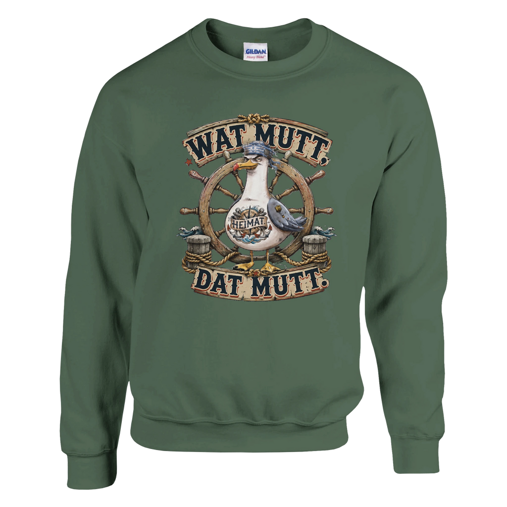Pullover in Hellrosa mit Motiv „Wat Mutt, Dat Mutt. Möwe“