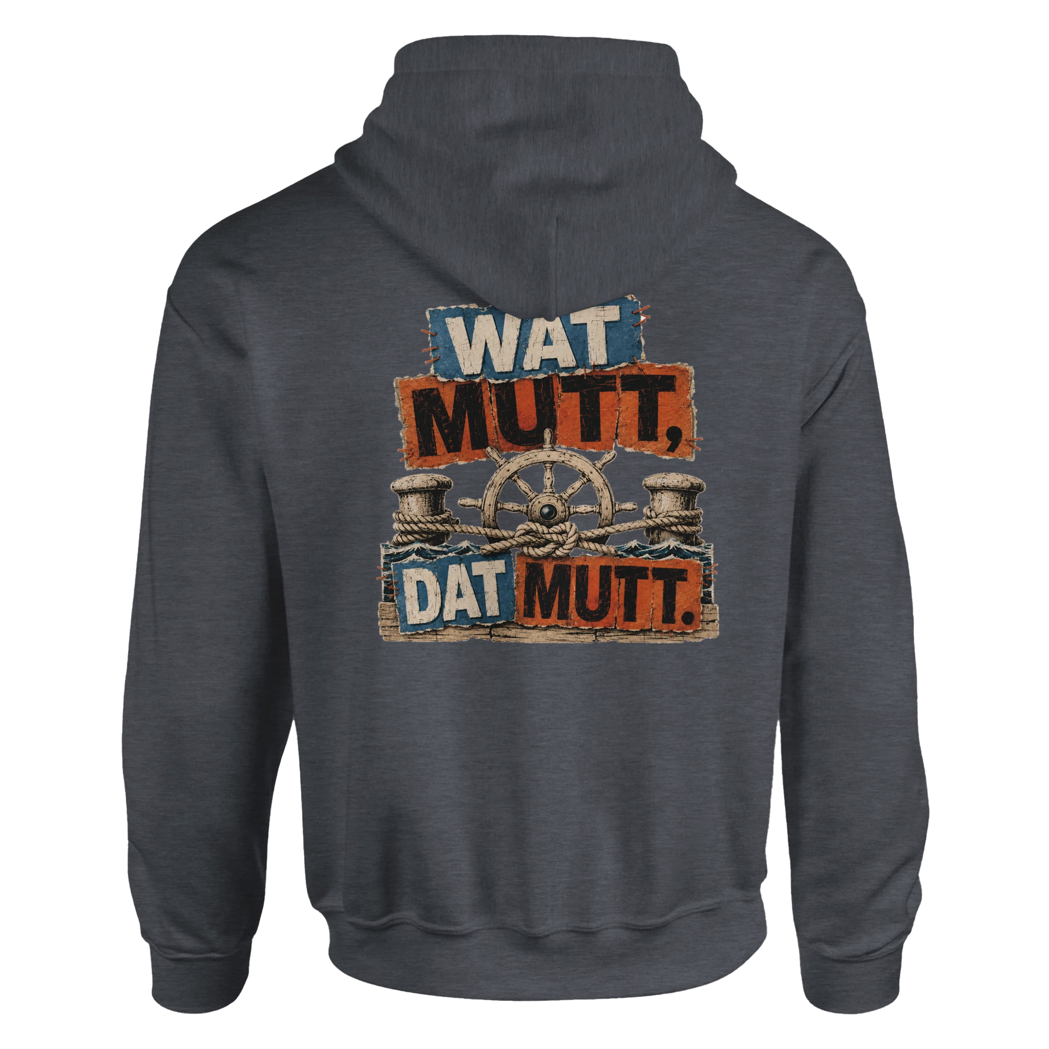 Hoodie in Weiß mit Motiv „Wat Mutt, Dat Mutt.“