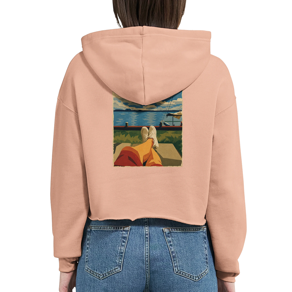 Damen-Hoodie in Weiß mit Motiv „Chillout“