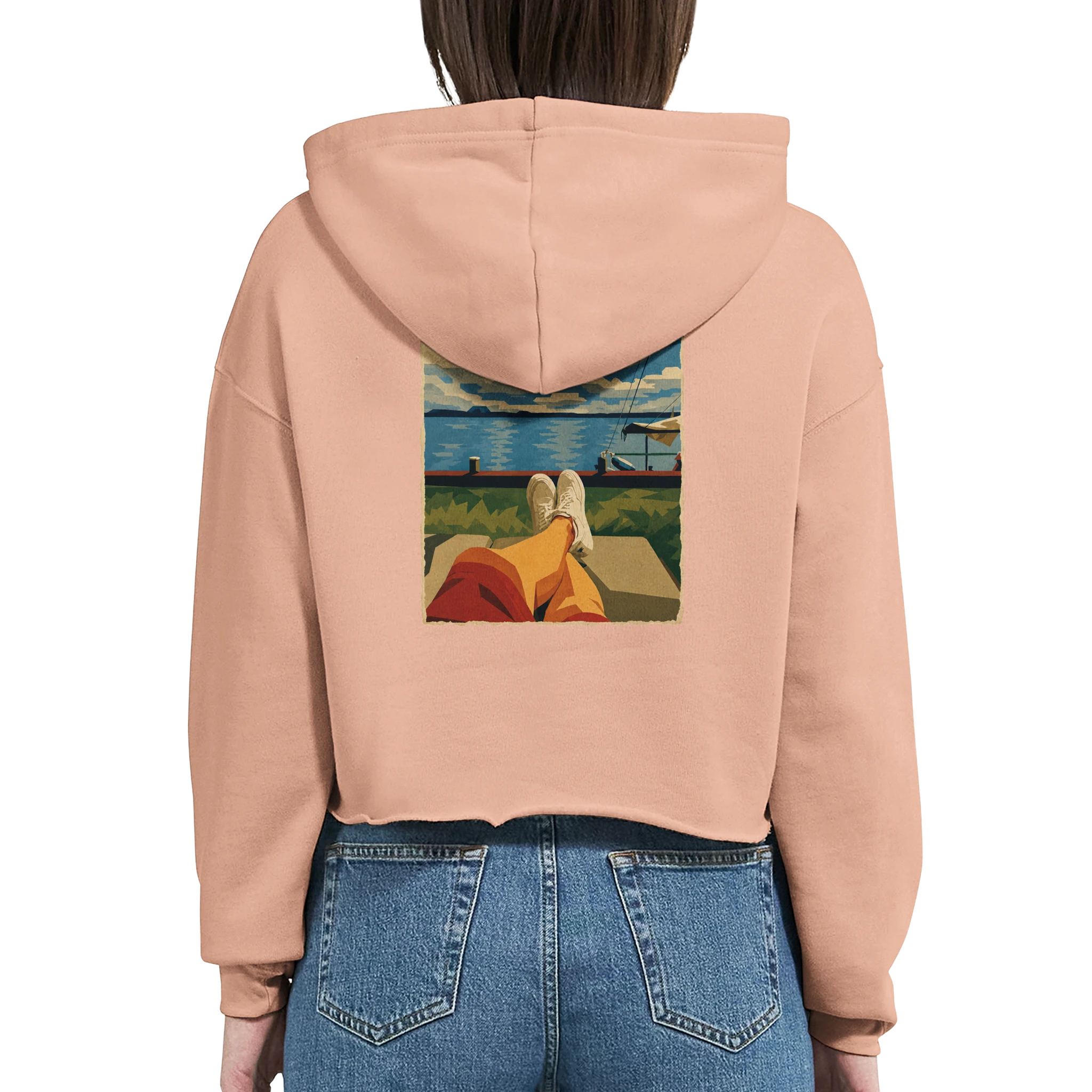Damen-Hoodie in Weiß mit Motiv „Chillout“