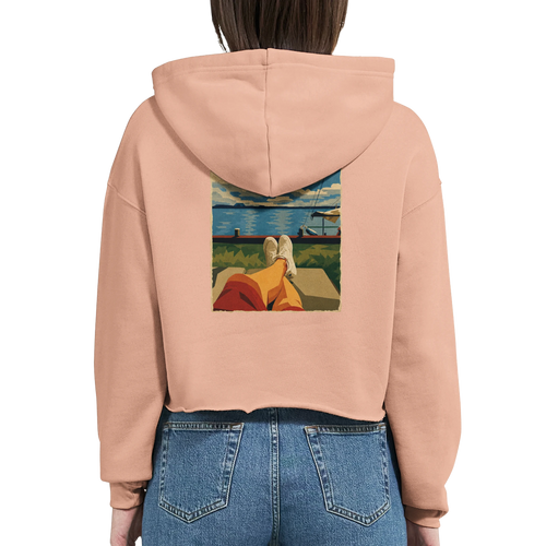 Damen-Hoodie in Weiß mit Motiv „Chillout“