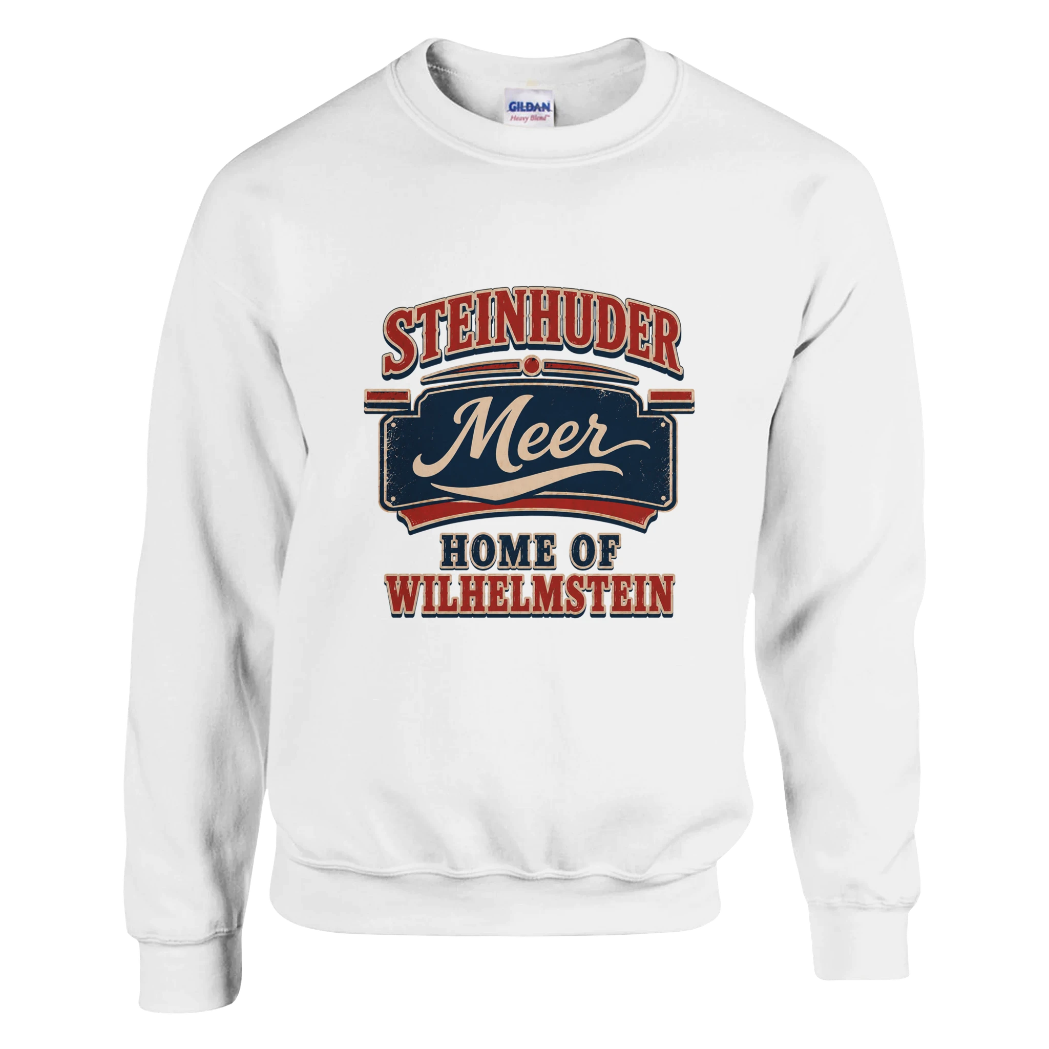 Pullover in Weiß mit Motiv „Home of Wilhelmstein“