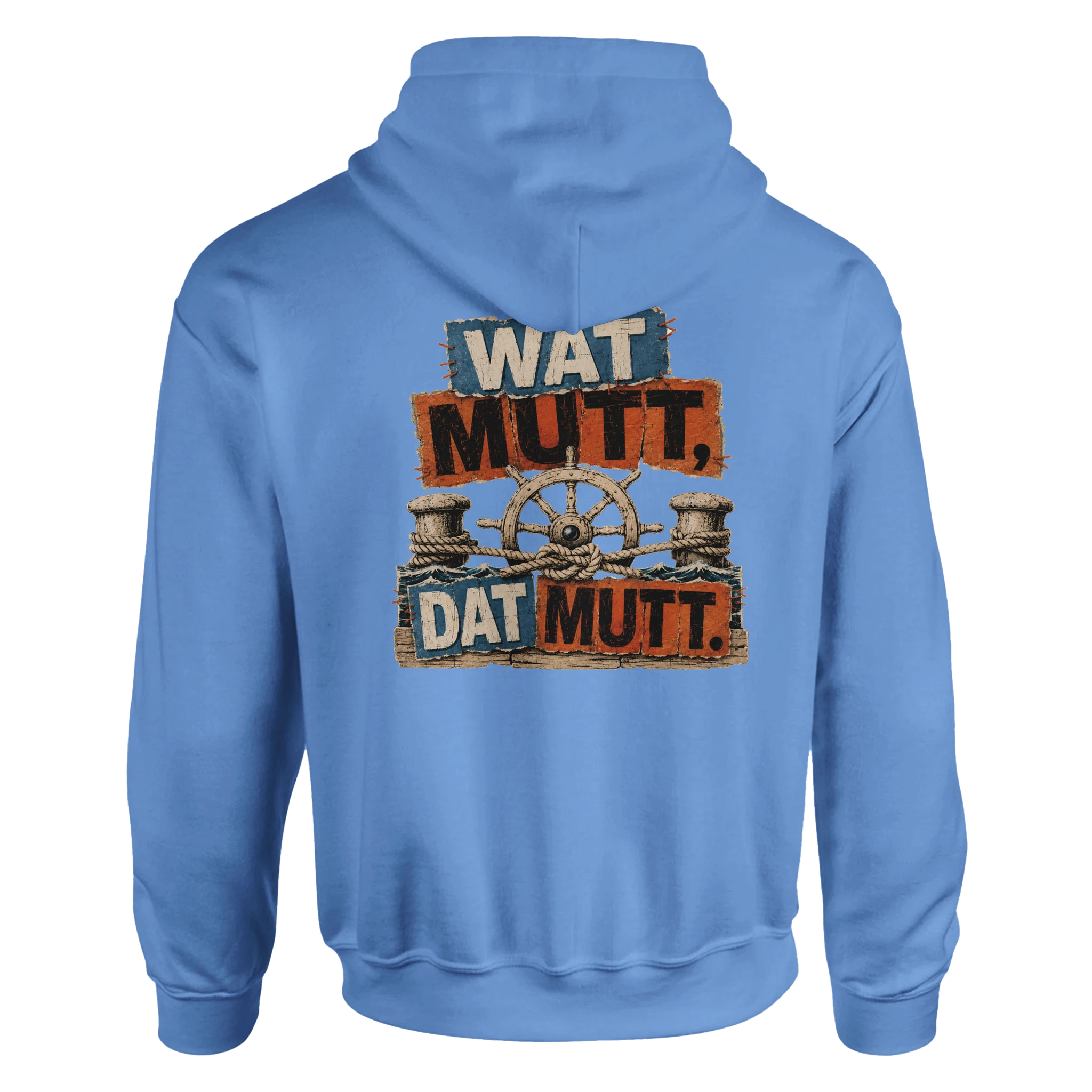 Hoodie in Weiß mit Motiv „Wat Mutt, Dat Mutt.“