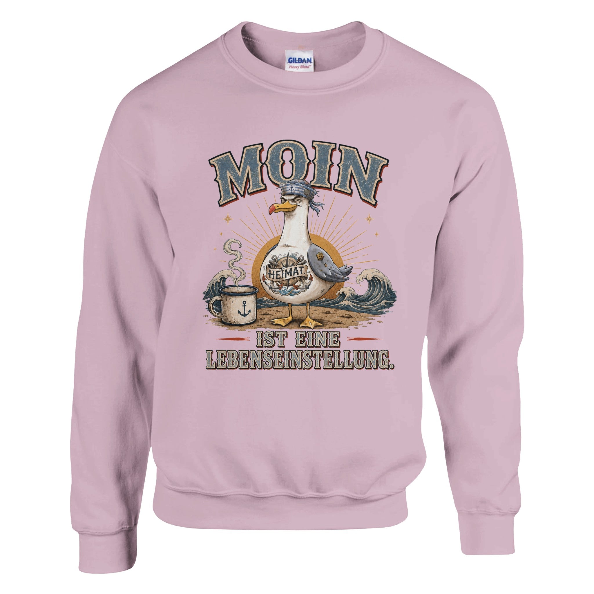 Pullover in Weiß mit Motiv „Mehr Gesabbel braucht keiner“