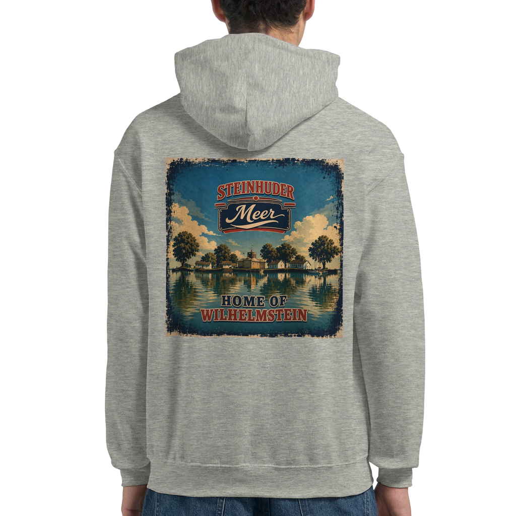 Hoodie in Weiß mit Motiv „Insel Wilhelmstein“
