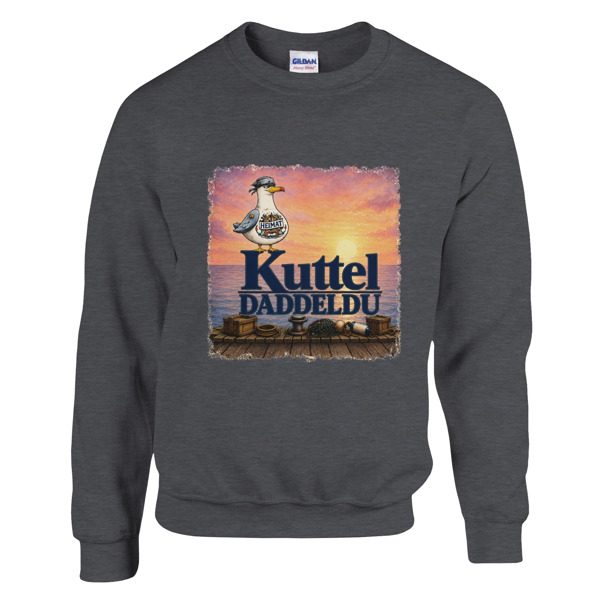 Pullover in Weiß mit Motiv „Kuttel Daddeldu“