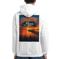 Hoodie in Aschgrau mit Motiv „Sunset Ratskeller Steg - Steinhuder Meer“