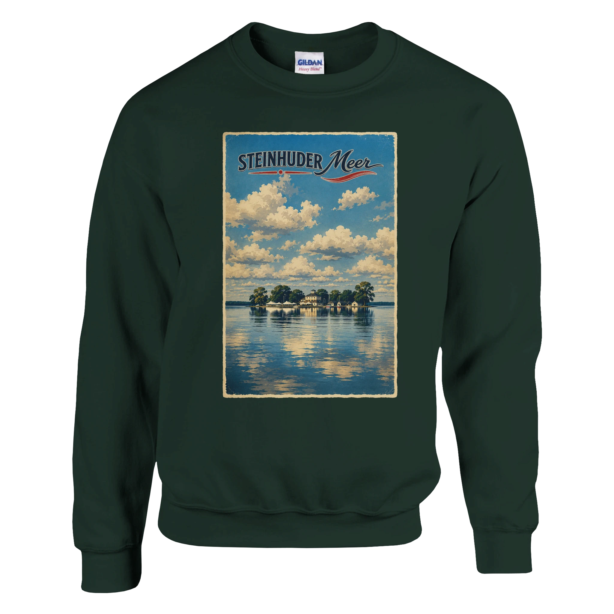 Pullover in Weiß mit Motiv „Wilhelmstein im Steinhuder Meer“