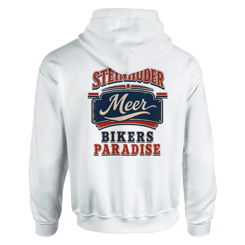 Hoodie in Aschgrau mit Motiv „Bikers Paradise“