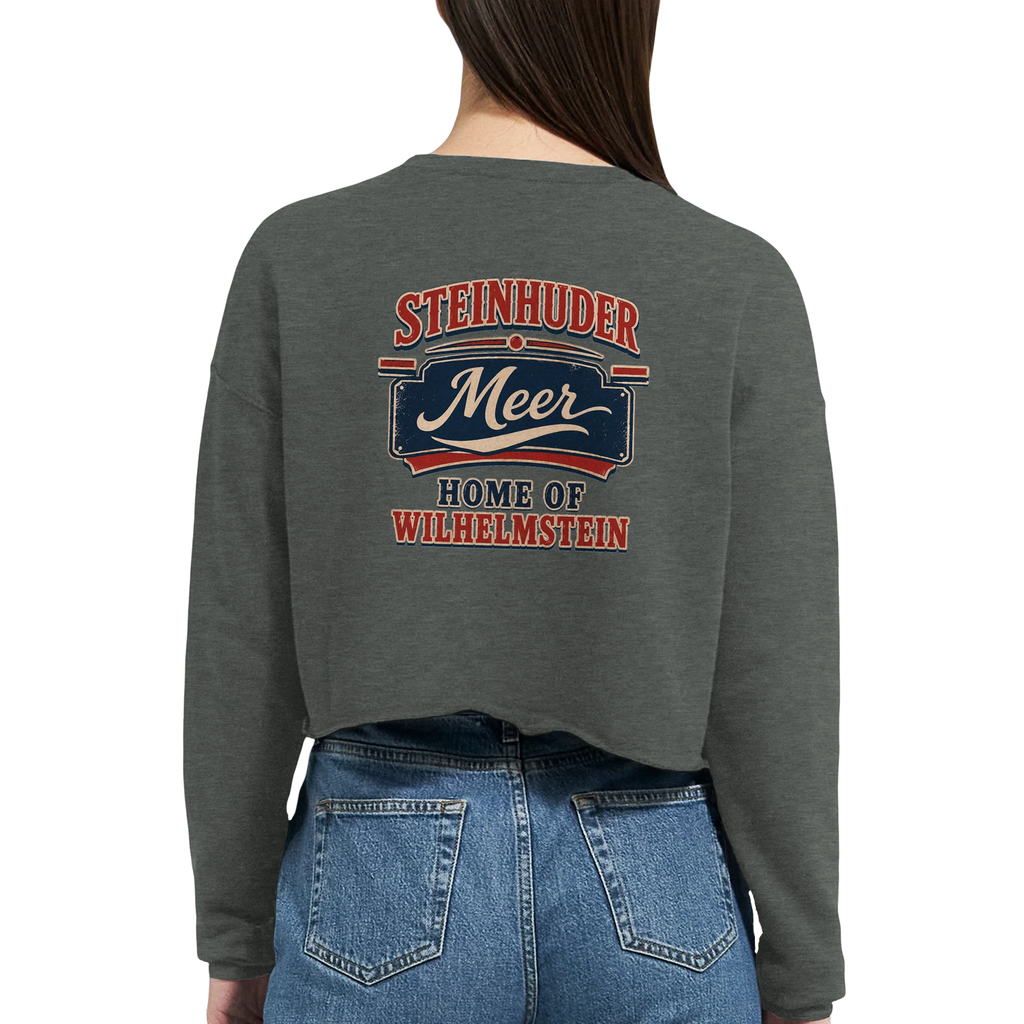 Damen-Pullover in Staubblau mit Motiv „Home of Wilhelmstein“