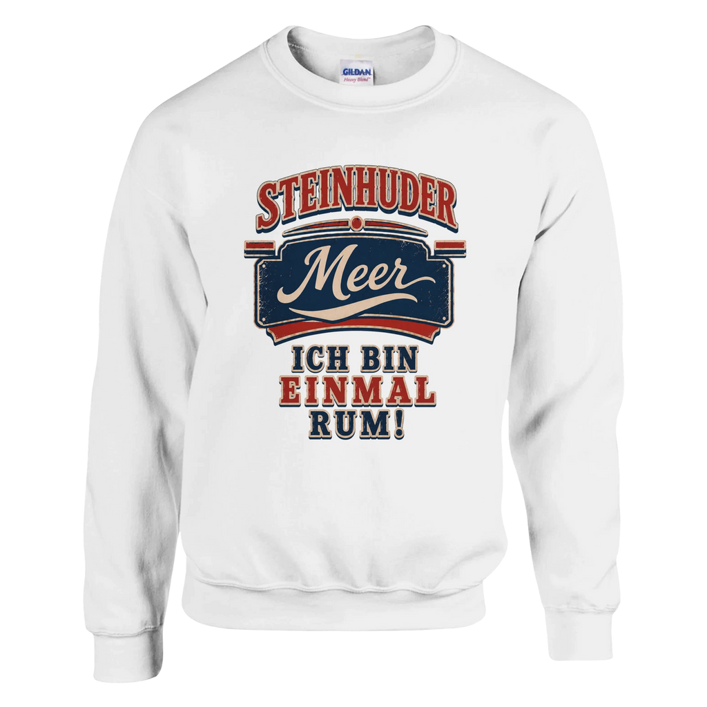 Pullover in Weiß mit Motiv „Ich bin einmal rum“