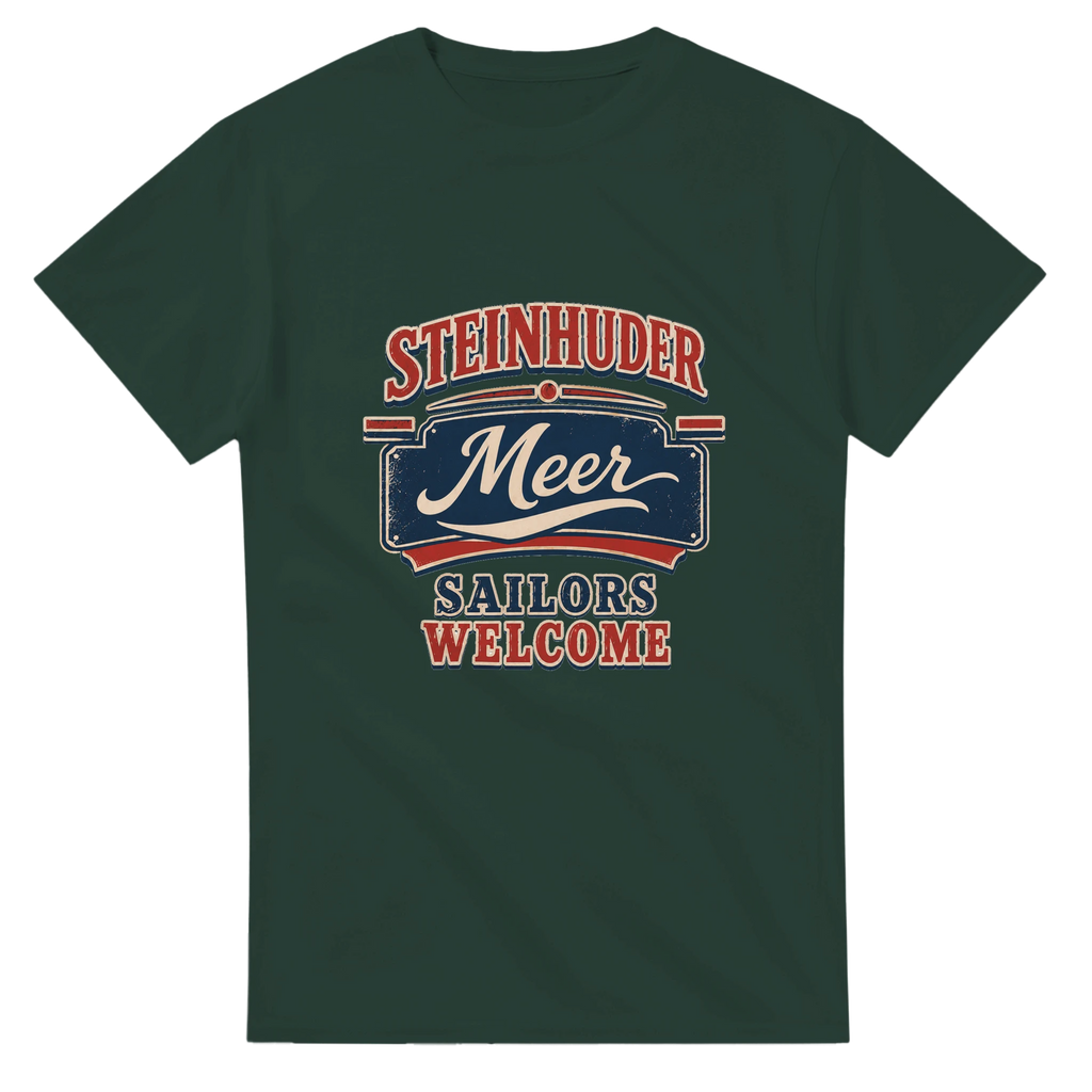 T-Shirt in Natur mit Motiv „Sailors Welcome“