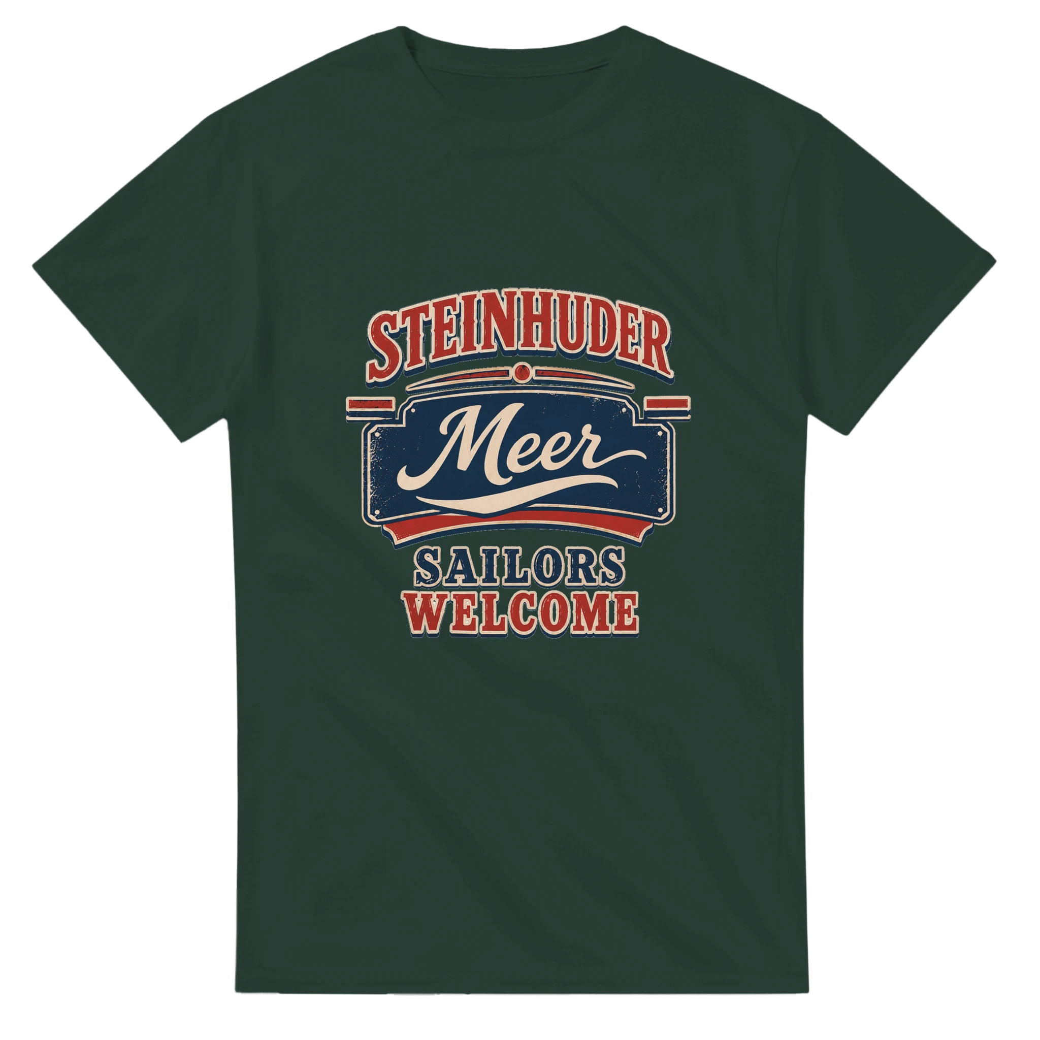 T-Shirt in Natur mit Motiv „Sailors Welcome“