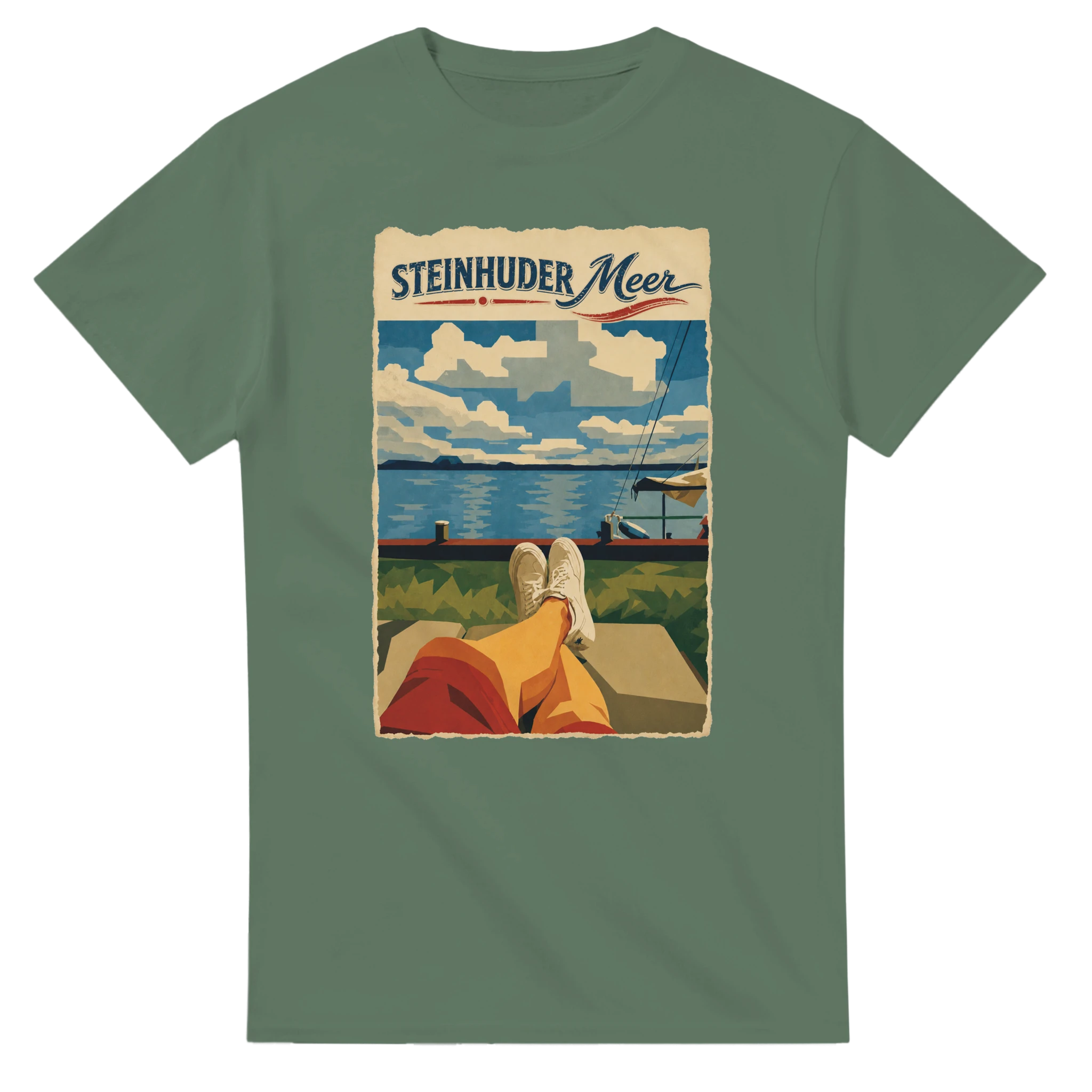 T-Shirt in Natur mit Motiv „Chillout“
