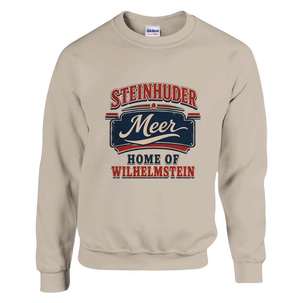 Pullover in Aschgrau mit Motiv „Home of Wilhelmstein“