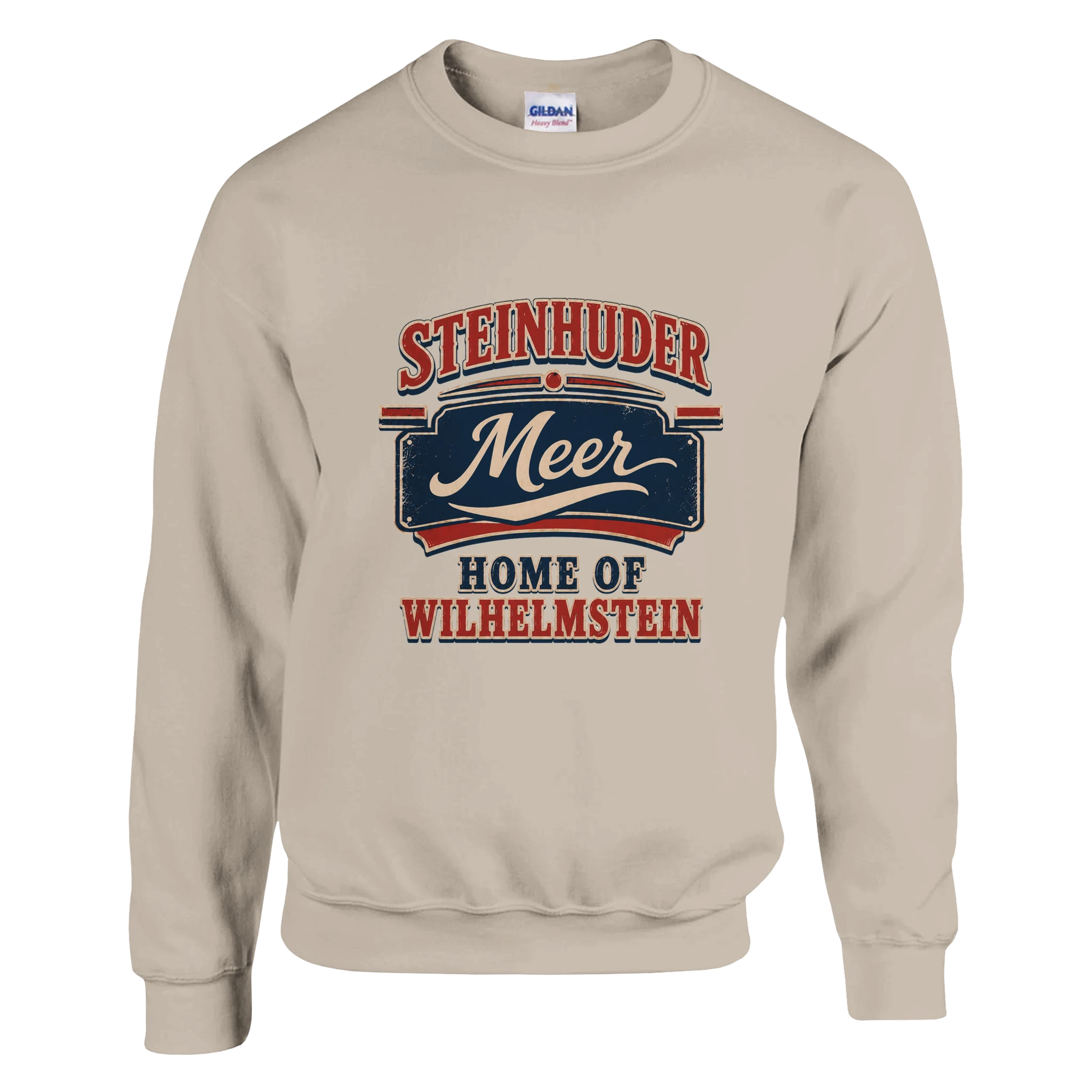 Pullover in Aschgrau mit Motiv „Home of Wilhelmstein“
