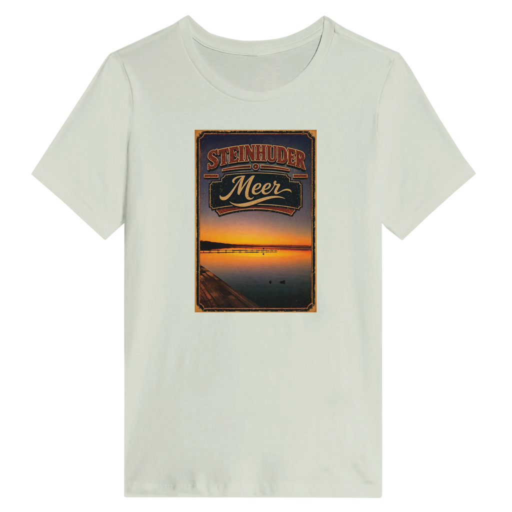 Damen-T-Shirt in Weiß mit Motiv „Steg an der Planke“