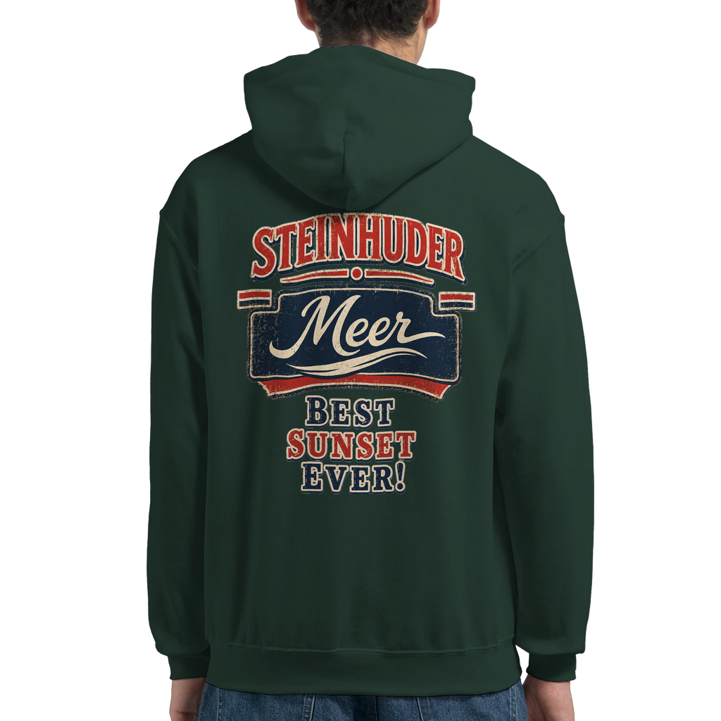 Hoodie in Weiß mit Motiv „Best Sunset ever!“