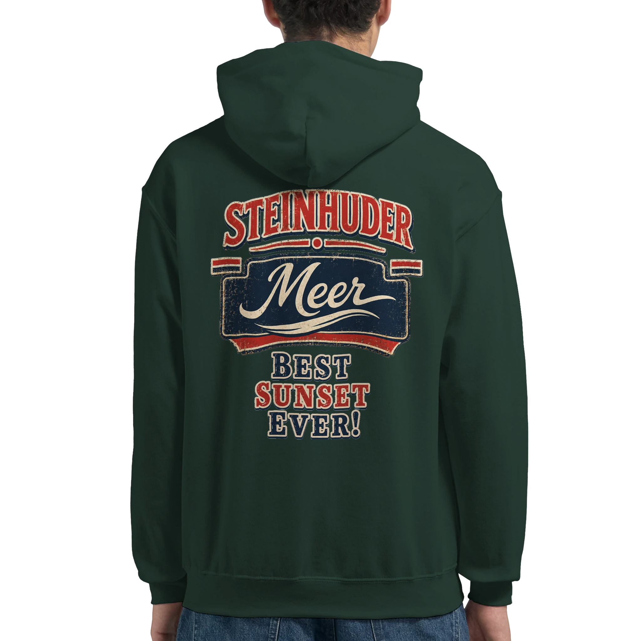 Hoodie in Weiß mit Motiv „Best Sunset ever!“