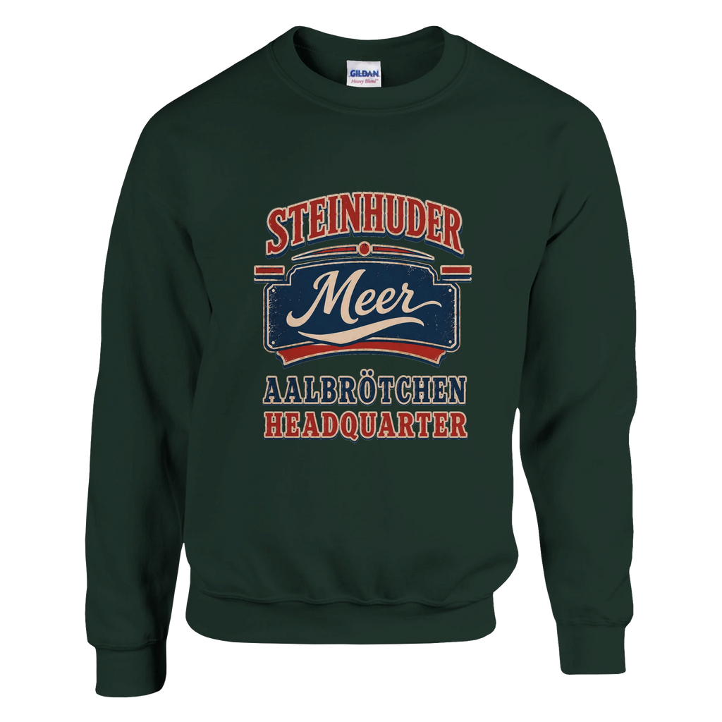 Pullover in Weiß mit Motiv „Aalbrötchen“