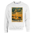 Pullover in Weiß mit Motiv „Segler am Steinhuder Meer beim Sunset“