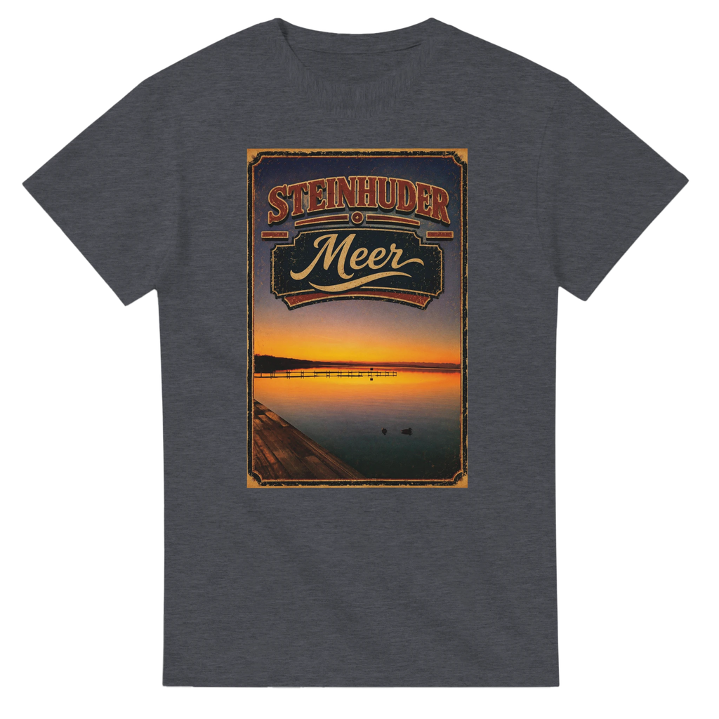 T-Shirt in Weiß mit Motiv „Steg an der Planke“