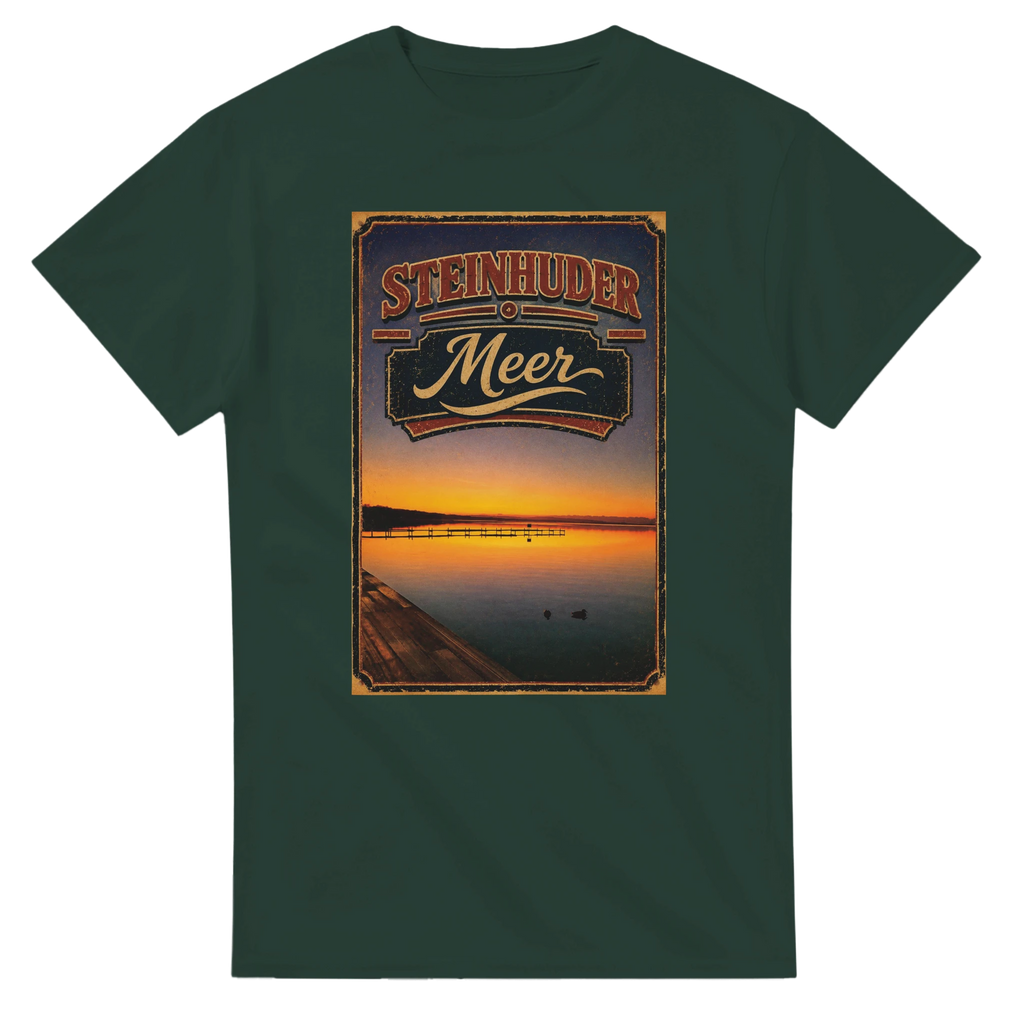 T-Shirt in Natur mit Motiv „Steg an der Planke“