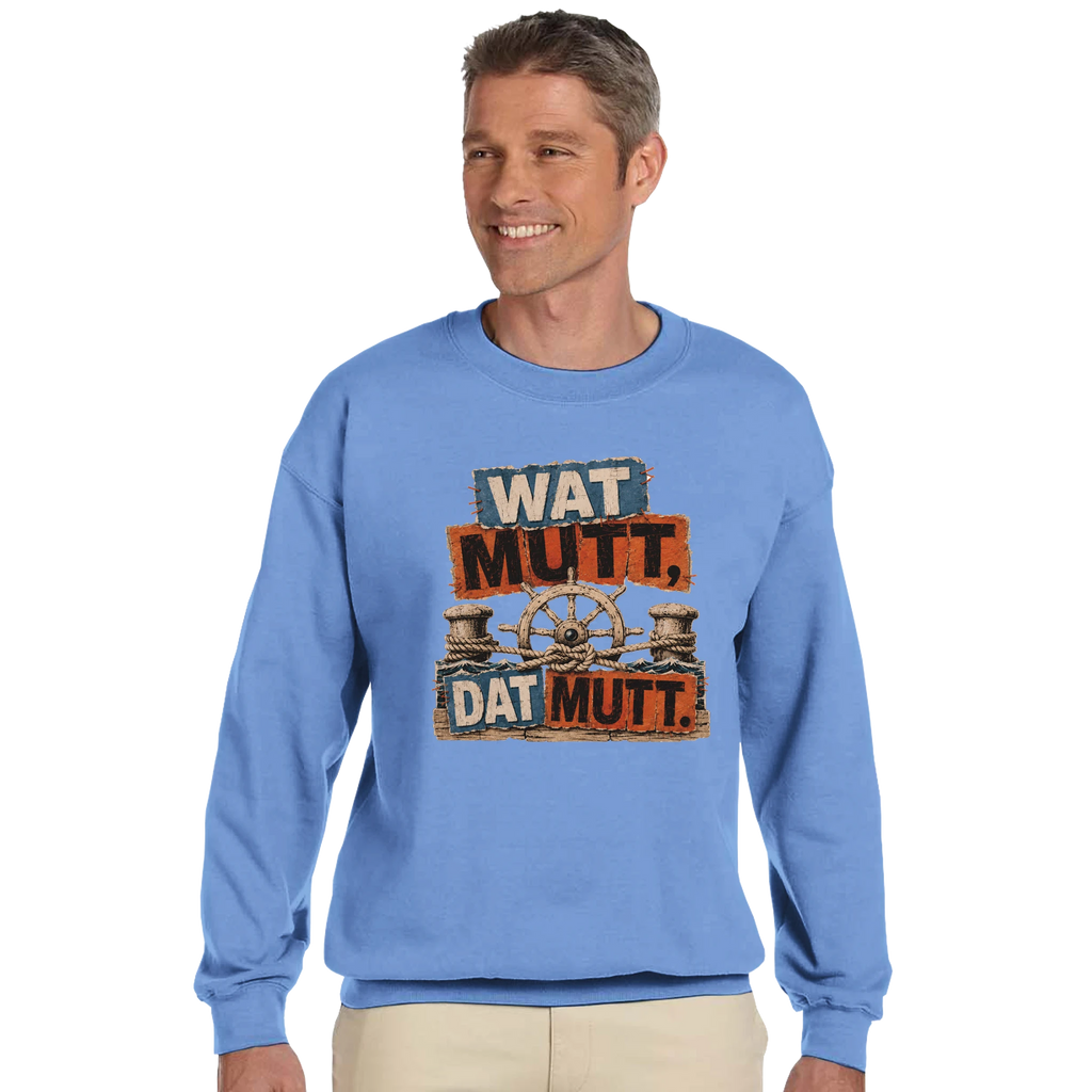 Pullover in Hellrosa mit Motiv „Wat Mutt, Dat Mutt.“