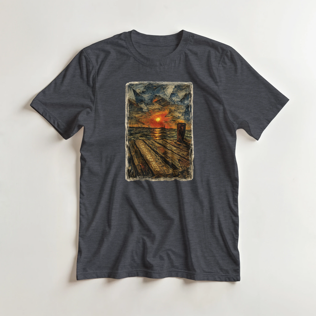 T-Shirt in Sand mit Motiv „Steinhuder Meer Kunst“