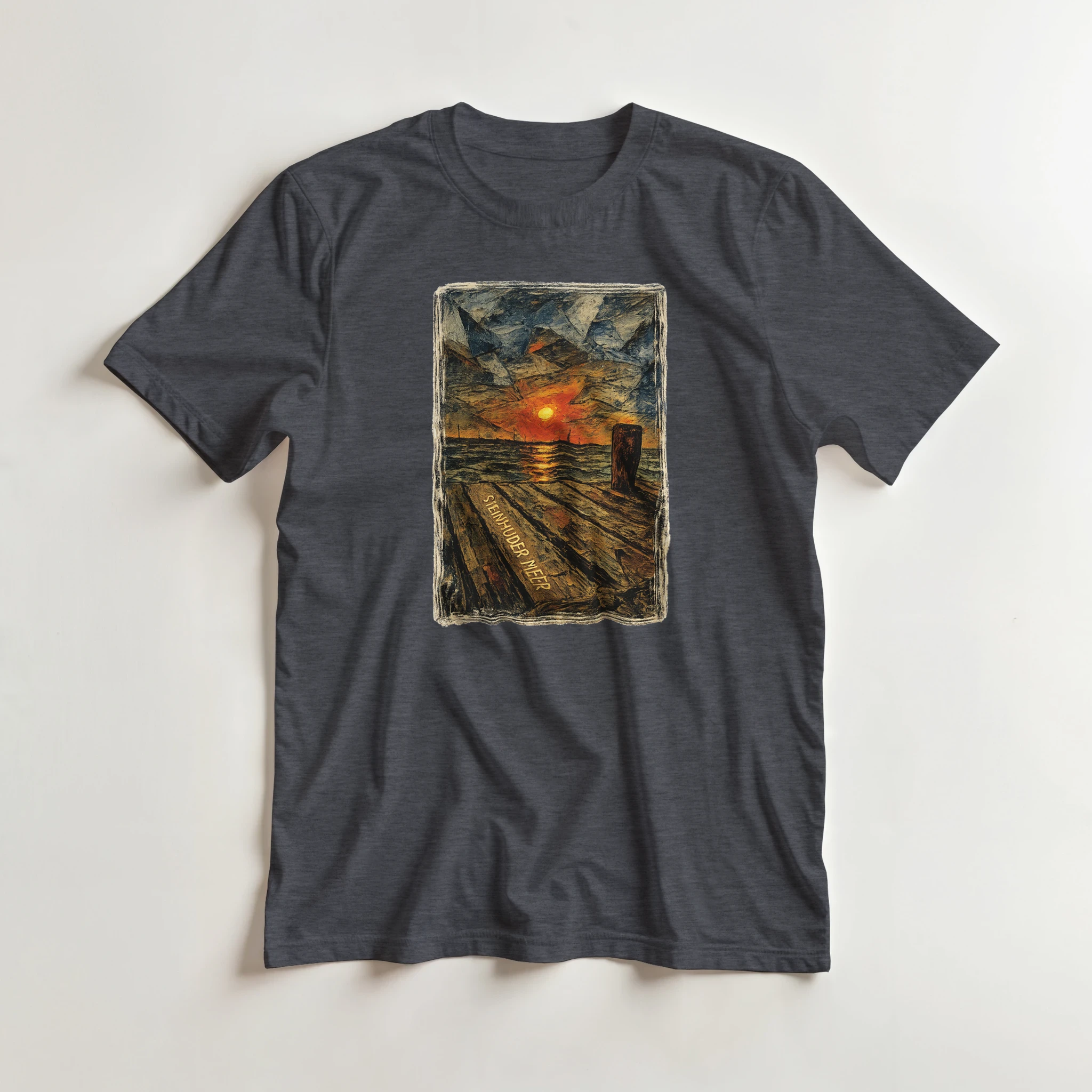 T-Shirt in Sand mit Motiv „Steinhuder Meer Kunst“