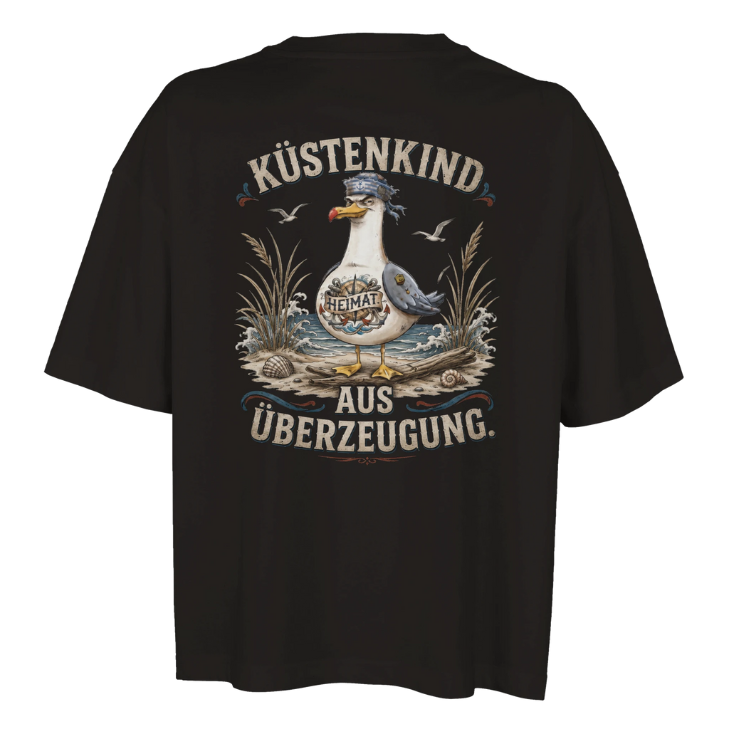 Damen-T-Shirt in Weiß mit Motiv „Küstenkind“