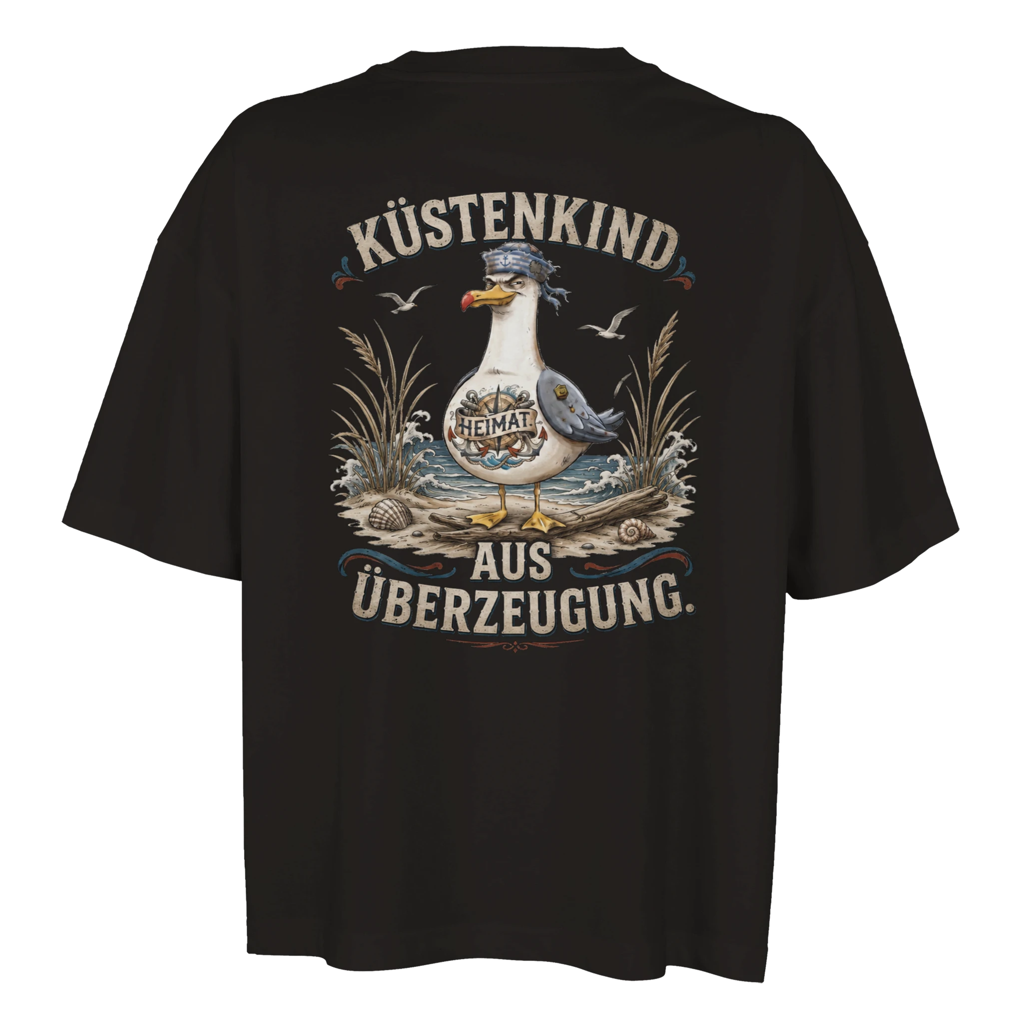 Damen-T-Shirt in Weiß mit Motiv „Küstenkind“