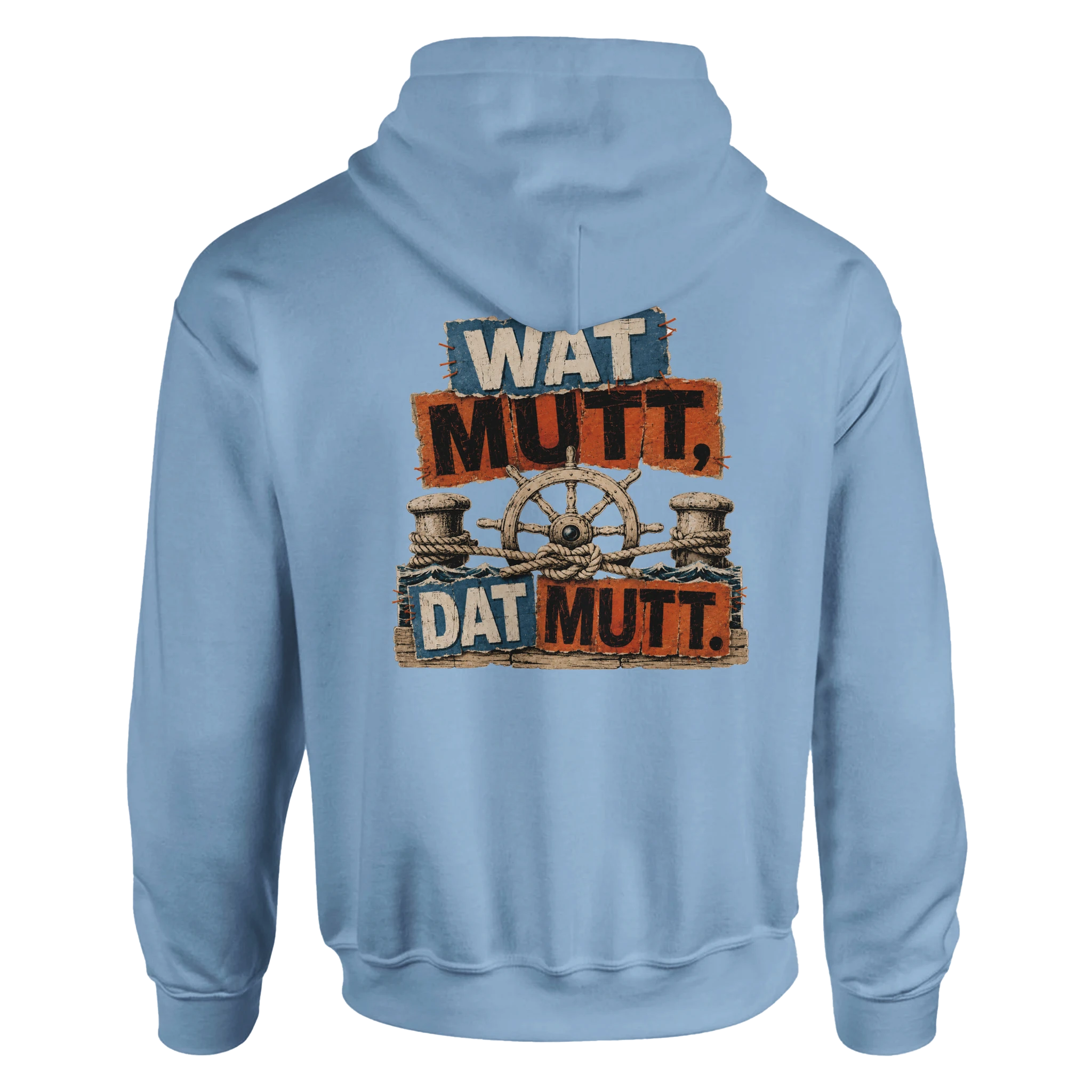 Hoodie in Weiß mit Motiv „Wat Mutt, Dat Mutt.“