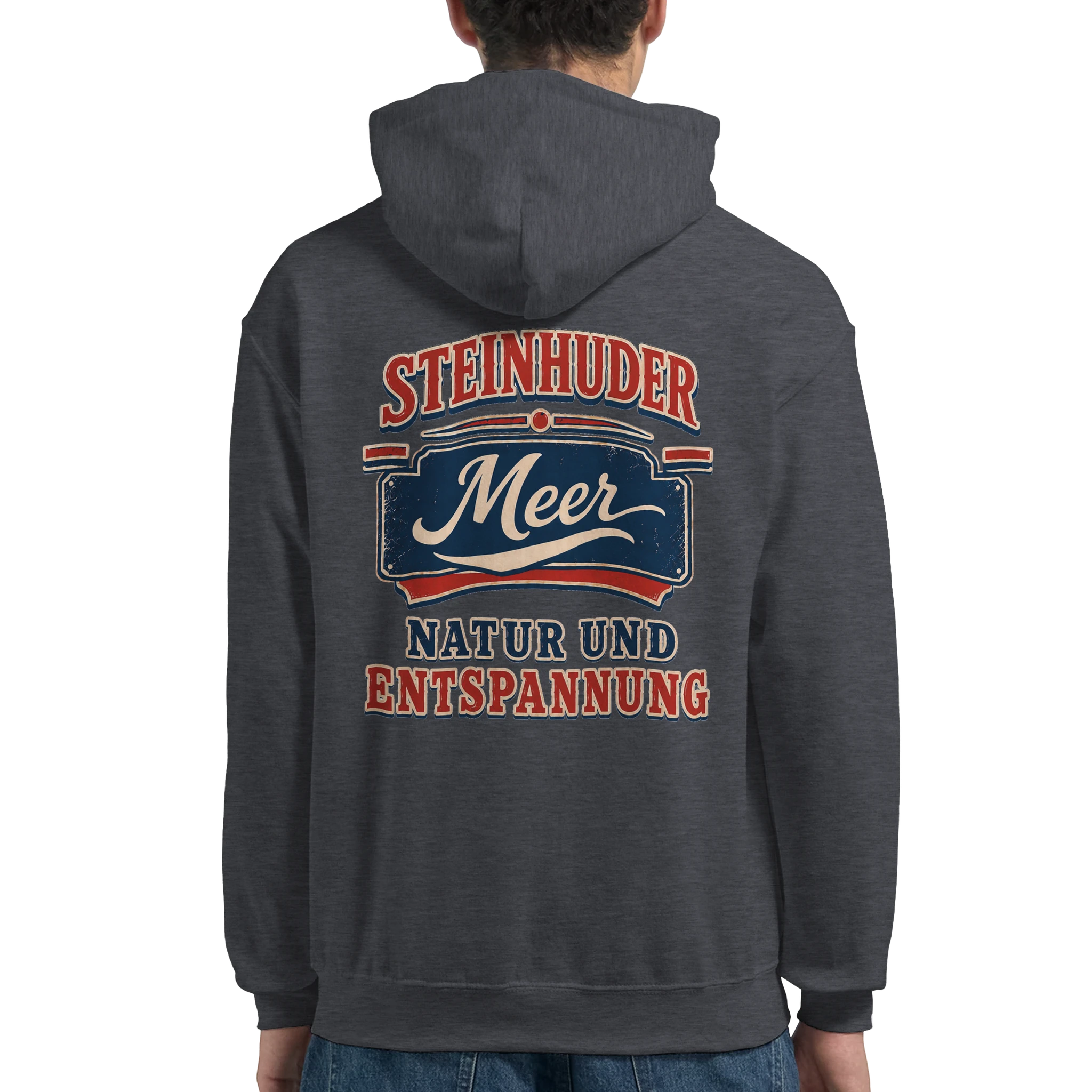 Hoodie in Weiß mit Motiv „Natur und Entspannung am Steinhuder Meer“