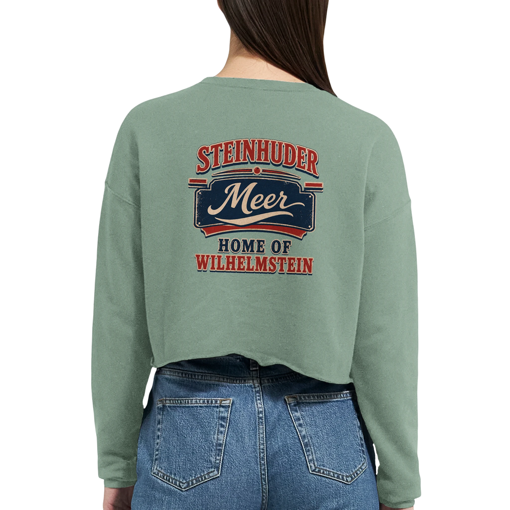 Damen-Pullover in Staubblau mit Motiv „Home of Wilhelmstein“