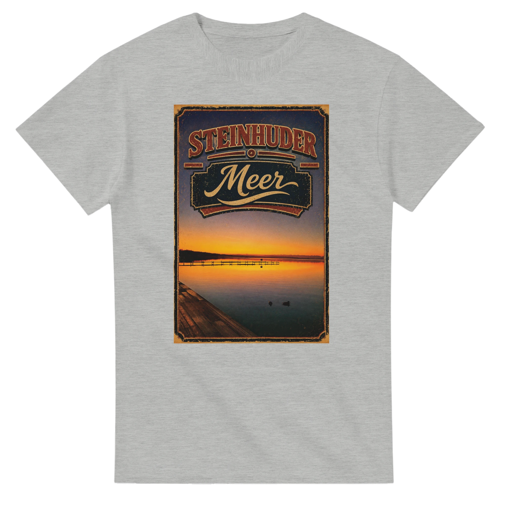 T-Shirt in Natur mit Motiv „Steg an der Planke“