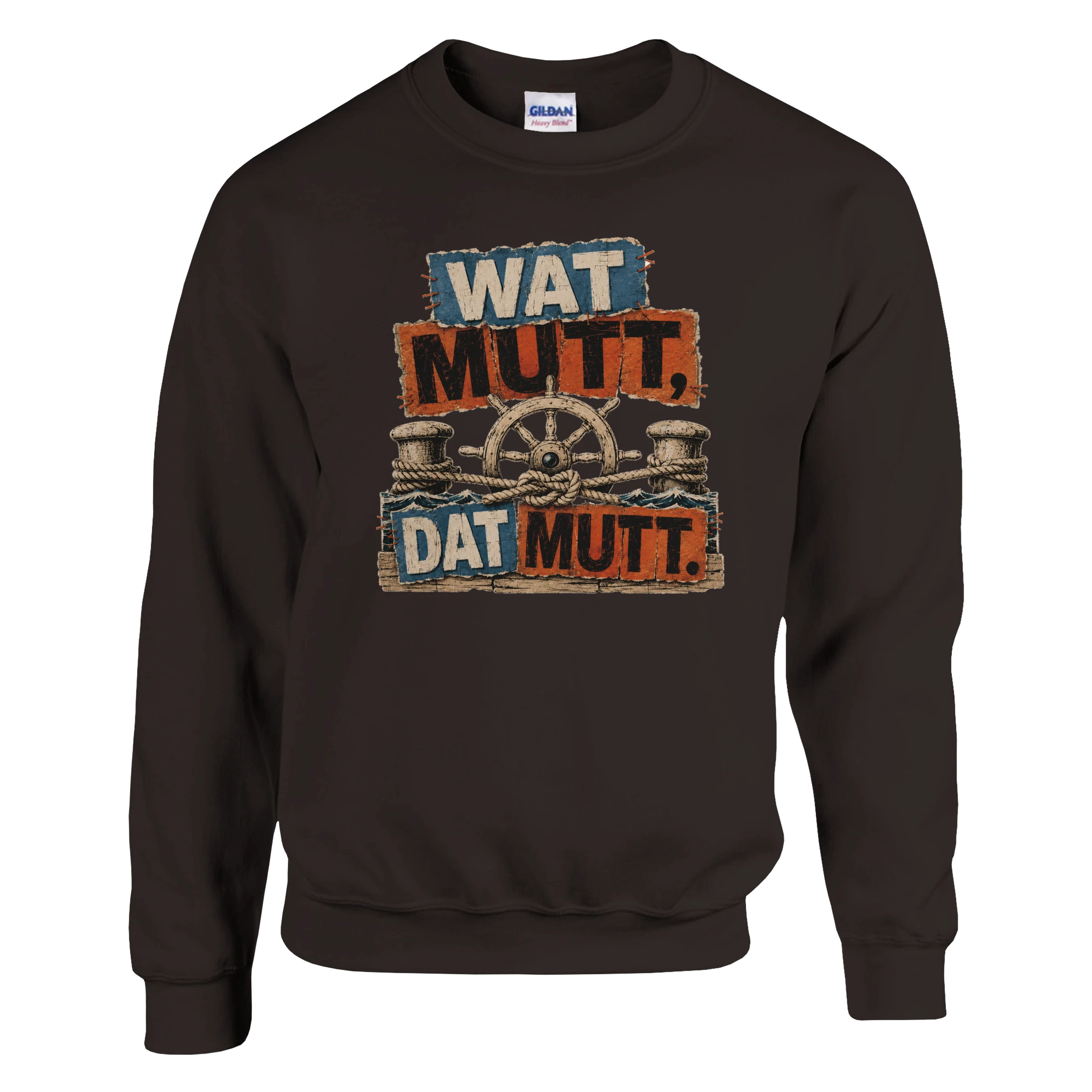 Pullover in Hellrosa mit Motiv „Wat Mutt, Dat Mutt.“