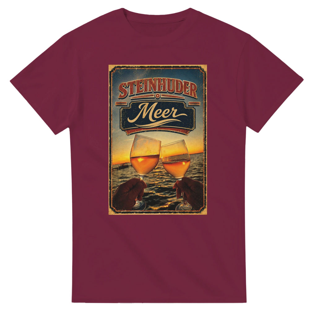 T-Shirt in Weiß mit Motiv „Stößchen bei Sunset“
