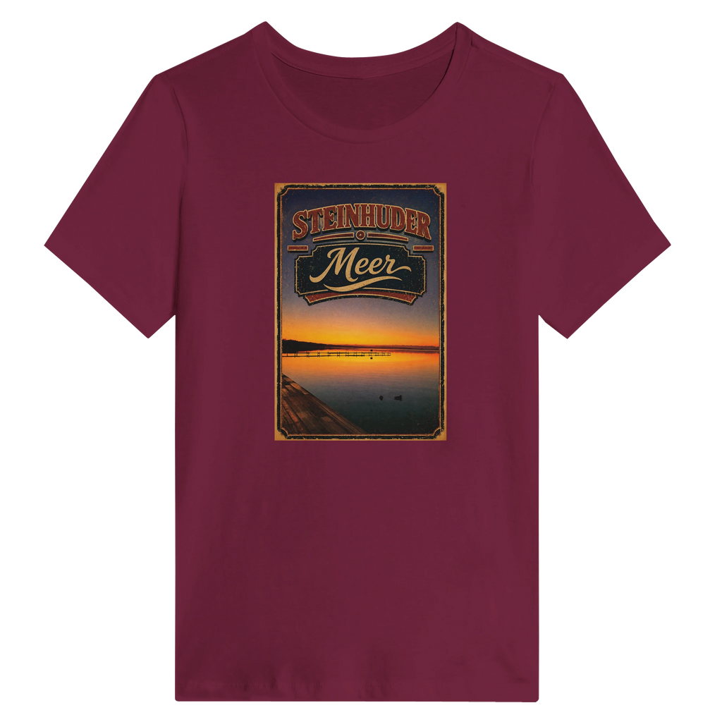 Damen-T-Shirt in Weiß mit Motiv „Steg an der Planke“