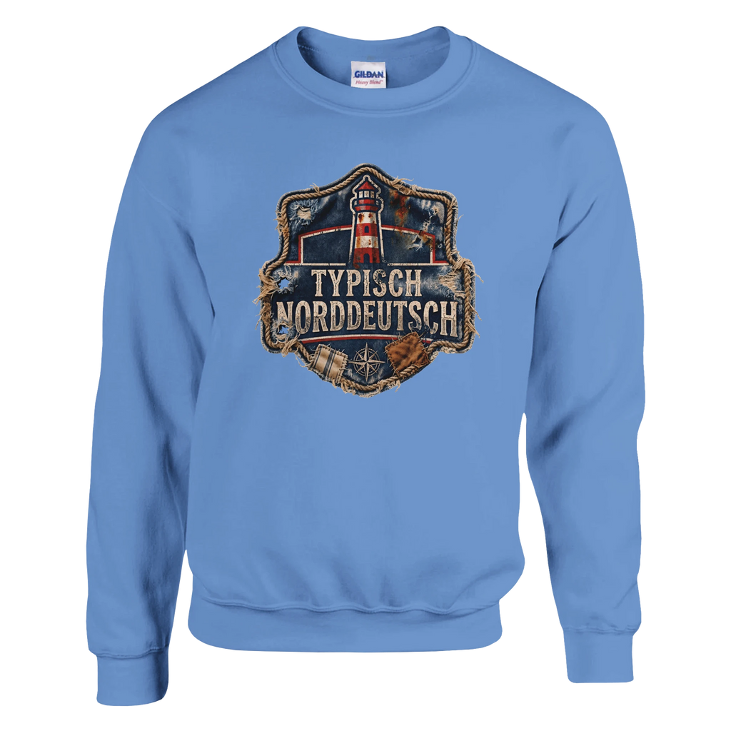 Pullover in Weiß mit Motiv „Typisch Norddeutsch“