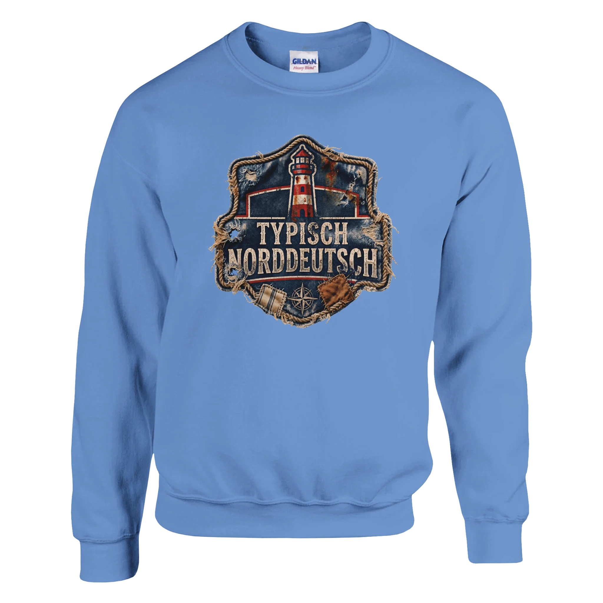 Pullover in Weiß mit Motiv „Typisch Norddeutsch“